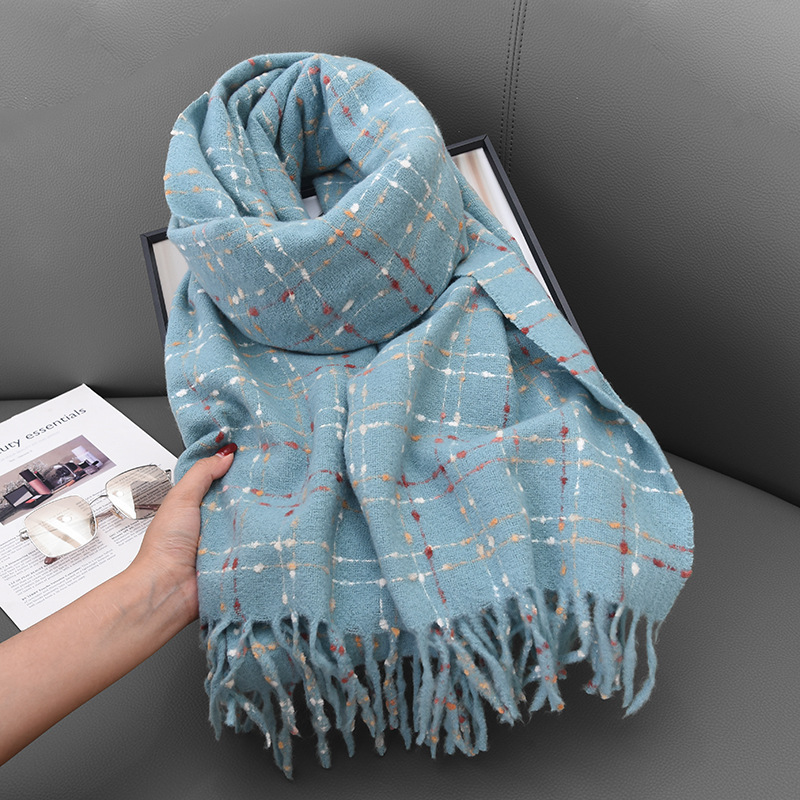 Cashmere Pashmina Wrap - Nouvelle Écharpe Chaude d'Hiver à Pompons