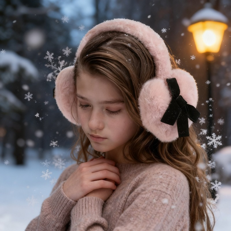 Earmuffs Foldable - Cache-oreilles de couleur unie pour femmes,
