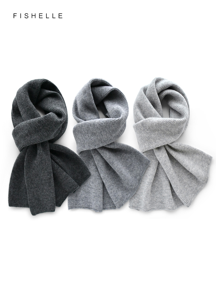 Wool Scarf Men - Écharpe en cachemire de couleur unie