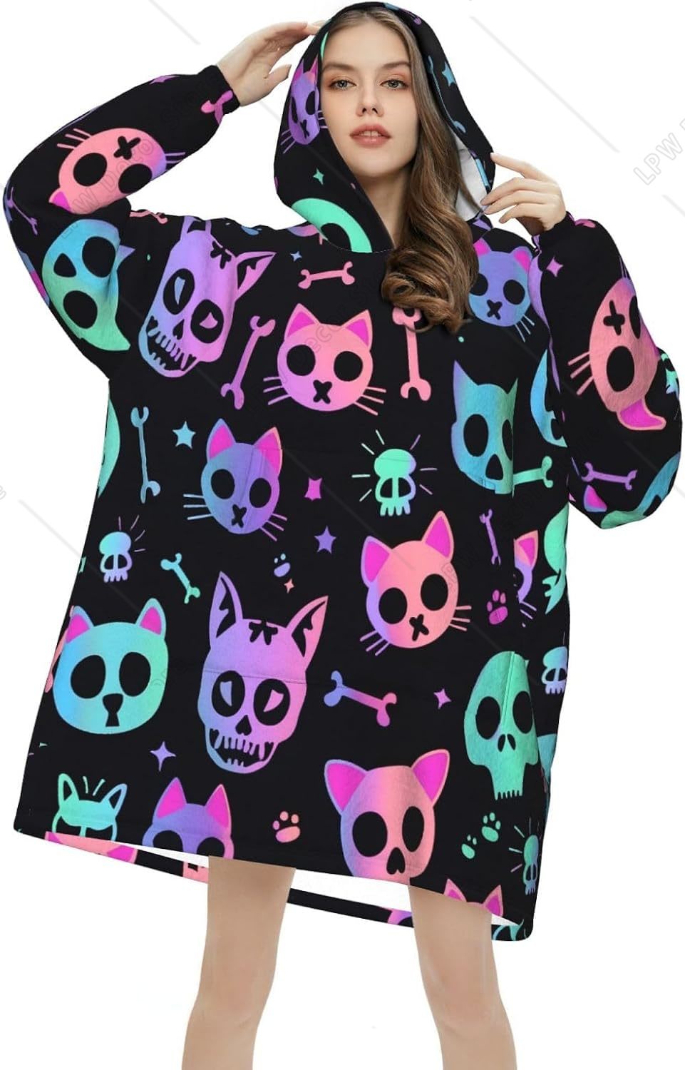 Sherpa Hoodie Fleece - Couverture à capuche surdimensionnée en forme