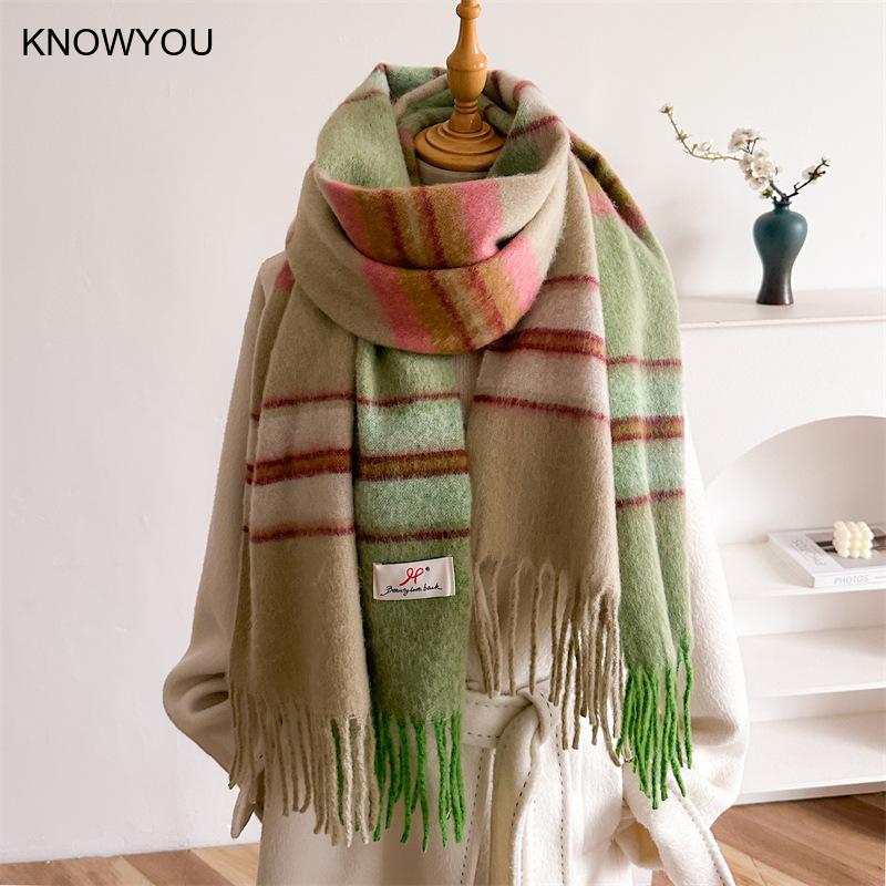Cashmere Pashmina Wrap - Écharpe épaisse et chaude pour femme,