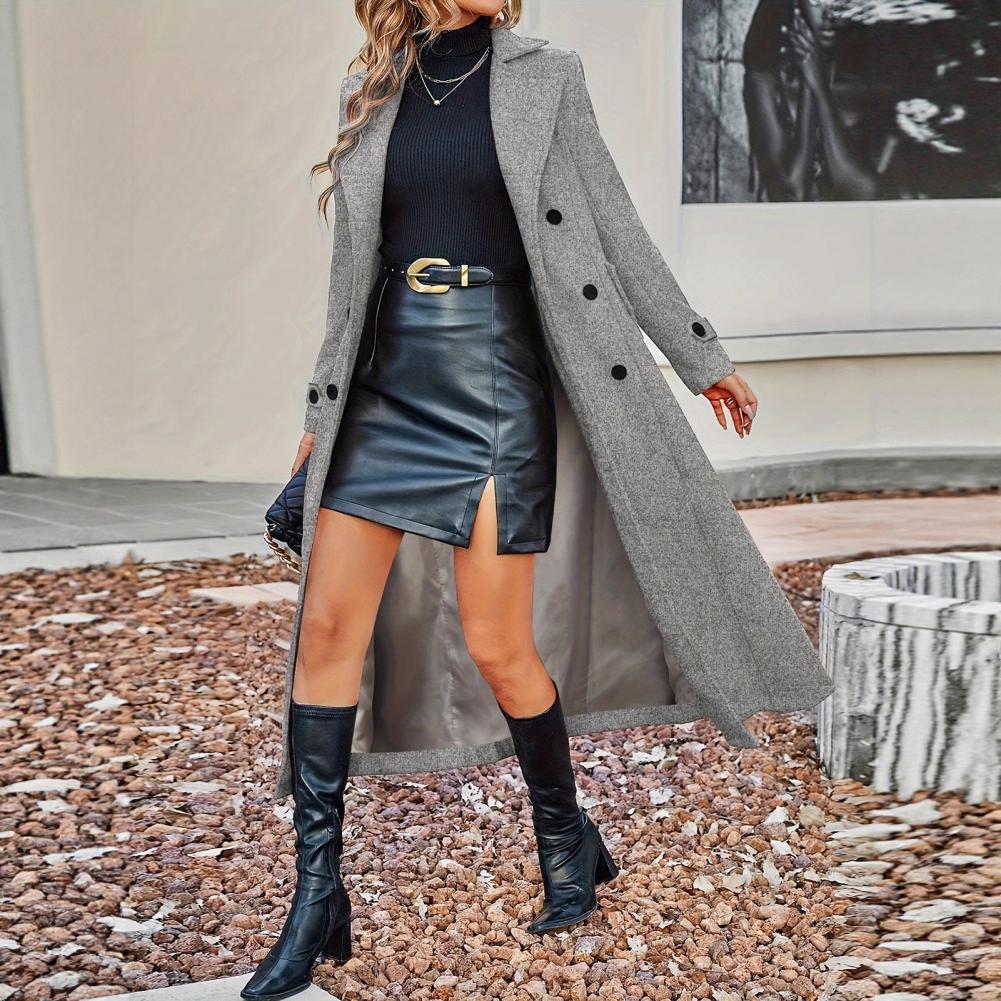 Wool Coat Peacoat - Manteau d'automne pour femme, long manteau