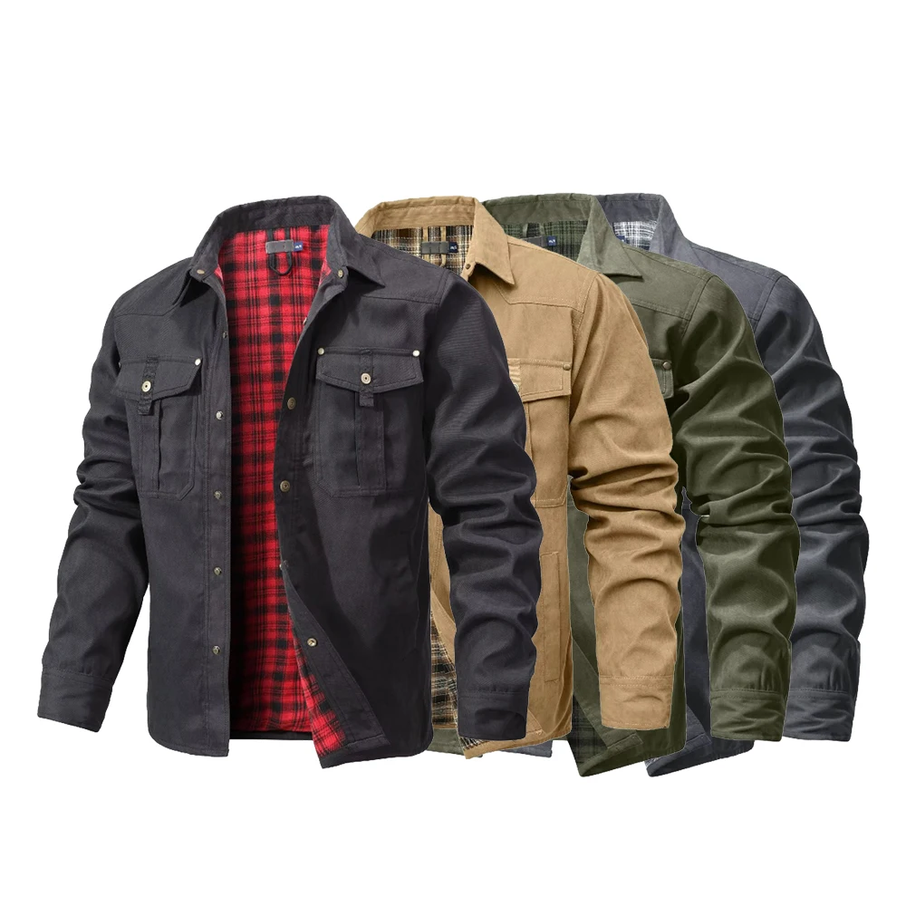 Vestes pour hommes printemps f - Flannel Shirt Lined avis et prix
