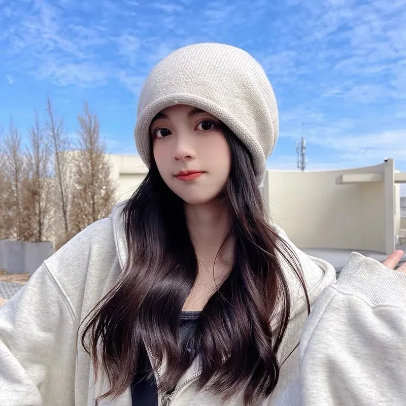 Bonnet tricoté capuche femme h - Knit Beanie Hat Warm avis et prix