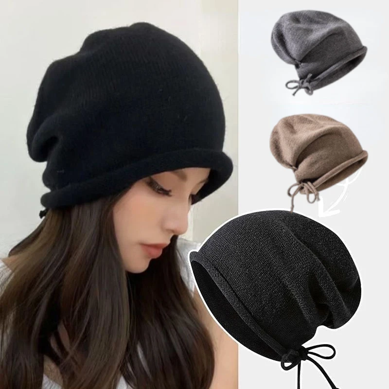 Bonnet tricoté capuche femme h - Knit Beanie Hat Warm avis et prix