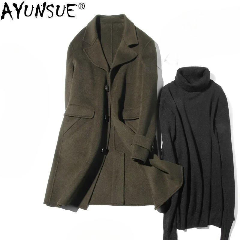 AYUNSUE 100% laine manteau hom - Wool Coat Peacoat avis et prix