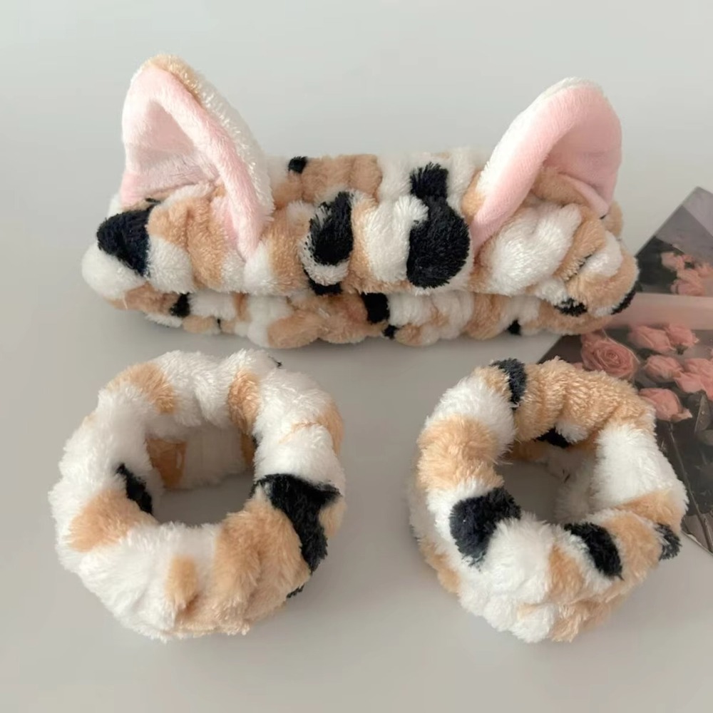 3 pièces/ensemble imprimé léop - Winter Headband Fleece avis et prix