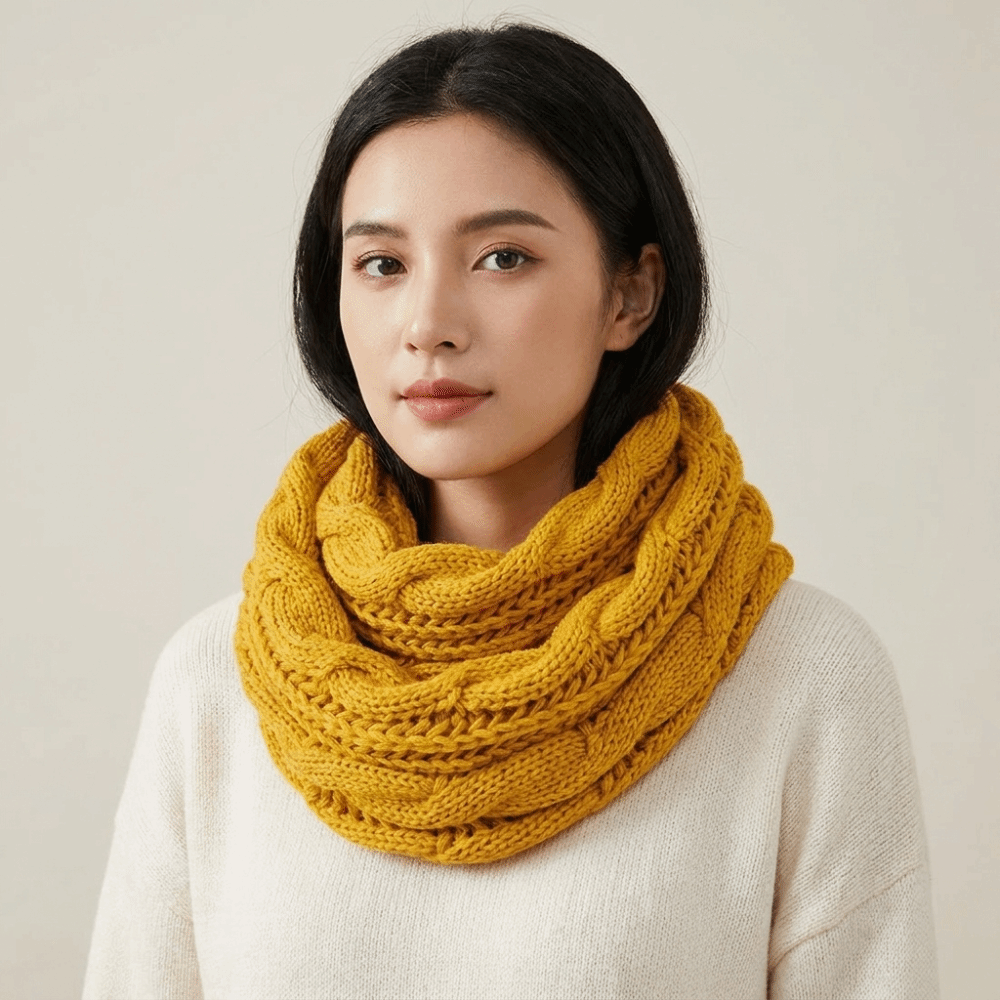 Écharpe tricotée unie simple,  - Wool Scarf Men avis et prix