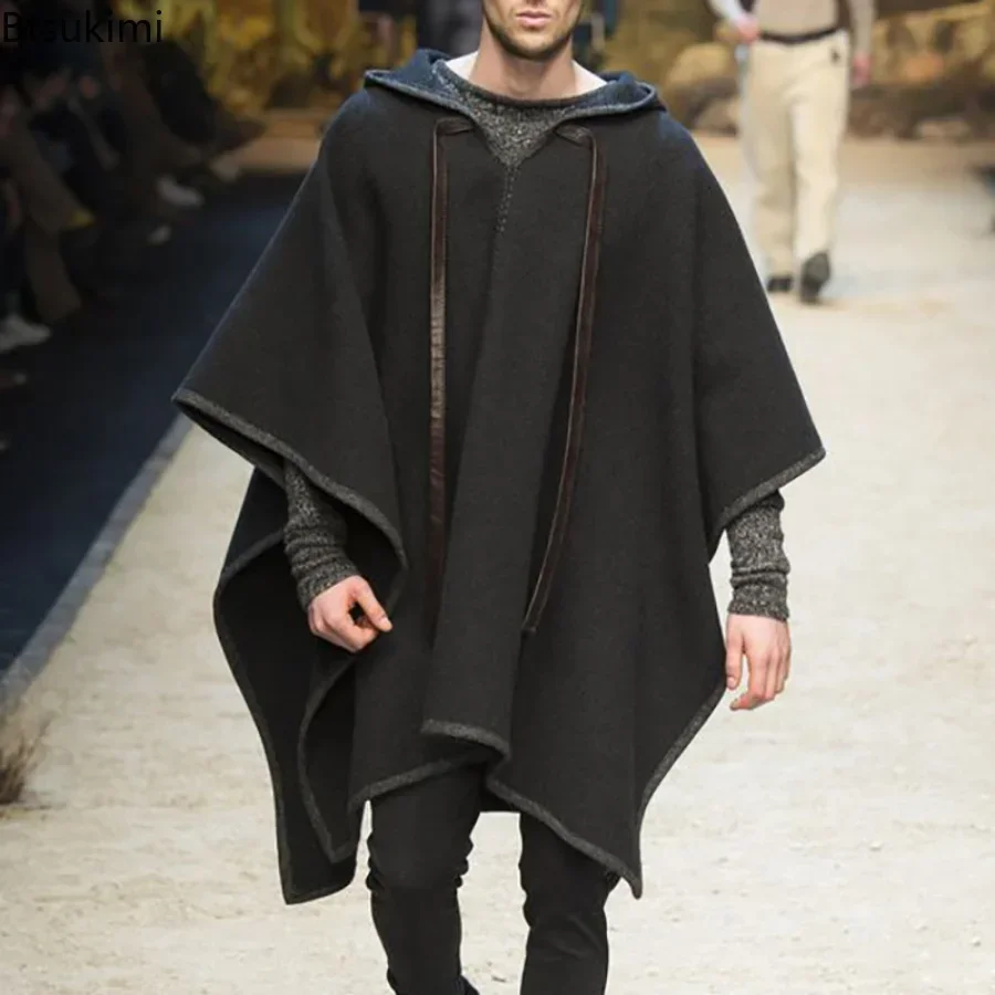 Poncho à capuche en laine impr - Wool Scarf Men avis et prix