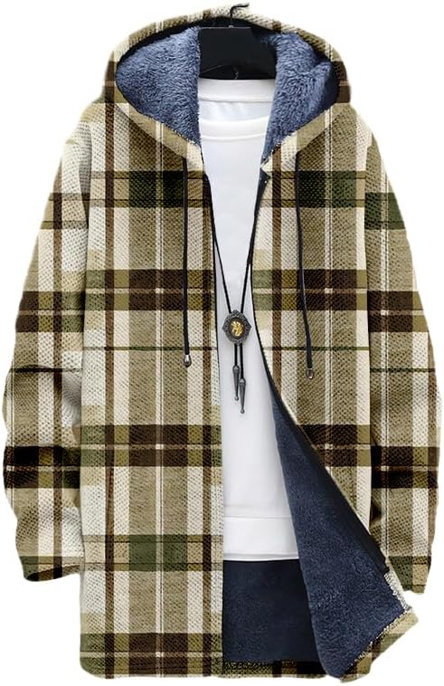 Cardigan à carreaux pour homme - Sherpa Hoodie Fleece avis et prix