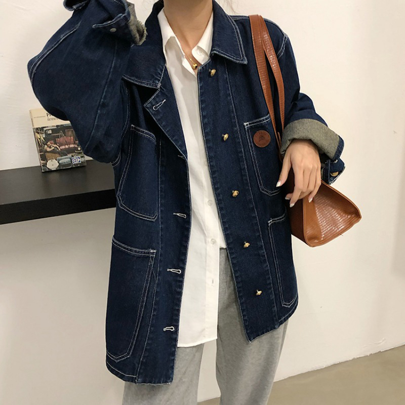 Veste en jean bleu foncé pour  - Down Jacket Packable avis et prix